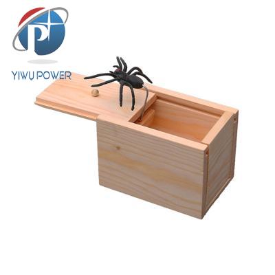 wooden spider prank box